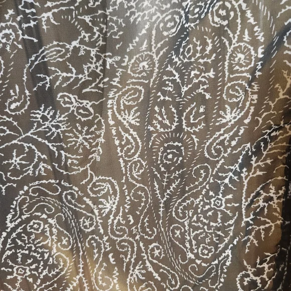 🖤Chic Black and White Paisley Women's Kimino Sheer XL - Picture 2 of 5